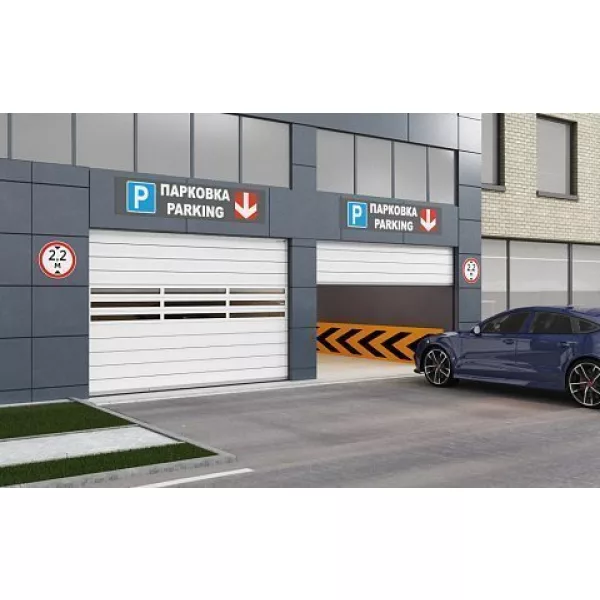ДОРХАН Скоростные секционные ворота из алюминиевых сэндвич-панелей ISD01-PARKING