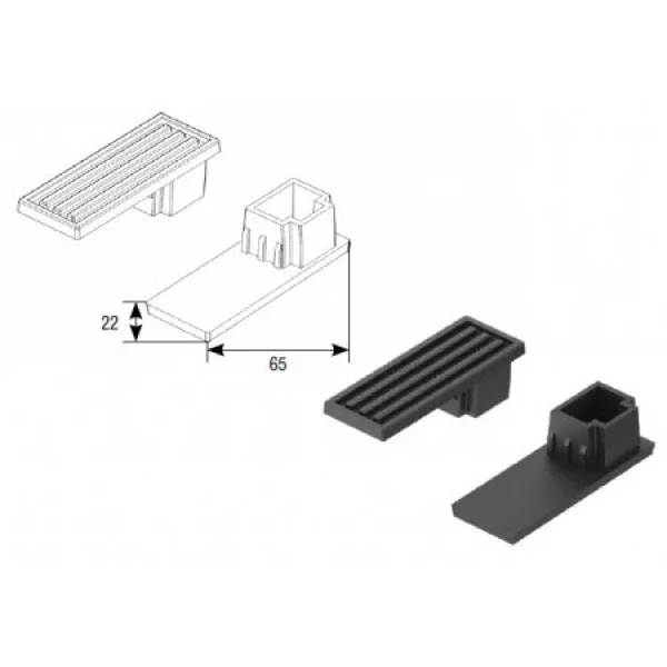 ДОРХАН Заглушка для направляющего профиля PB6503 серая