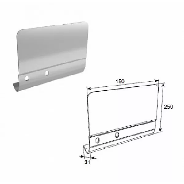 ДОРХАН Соединительная пластина 250мм для вертикальных направляющих левая, SPV-PT13L