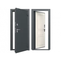 ДОРХАН Дверь DoorHan/880/2050/ТЕРМО/RAL 7016"Антрацит"/МДФ Вуд Тангент белый/правая/рама угловая, DTERM-G/880/2050/7016/MDF/R/N
