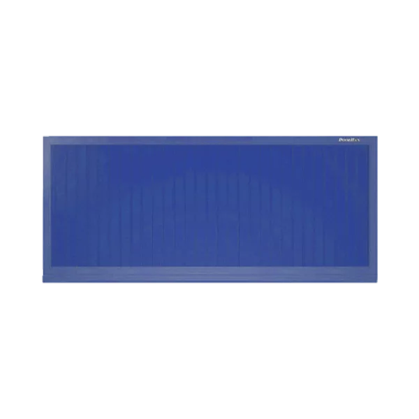 ДОРХАН Откатные ворота 4100х1800 цвета RAL 5005 (синий) с дизайном 'доска' с автоматикой