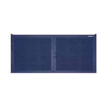ДОРХАН Распашные ворота 4100х1800 цвета RAL 5005 (синий) с дизайном 'доска' без автоматики