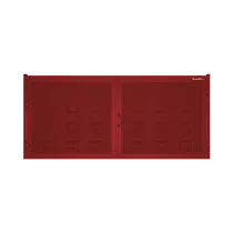 ДОРХАН Распашные ворота 3200х1600 цвета RAL 3000 (красный) с дизайном 'филенка' без автоматики
