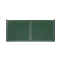 ДОРХАН Распашные ворота 5000х1800 цвета RAL 6005 (зелёный) с дизайном 'доска' с автоматикой