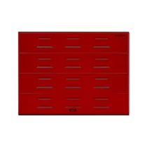 ДОРХАН Секционные ворота стальные 2900х3000 цвета RAL 3000 (красный) с дизайном 'филенка' без автоматики