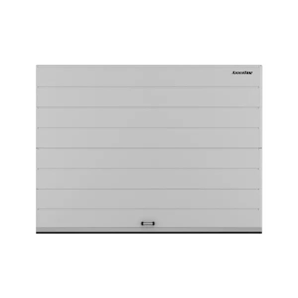 ДОРХАН Секционные ворота стальные 3700х2500 цвета RAL 9006 (серебристый) с дизайном 'широкая центральная полоса' без автоматики ДОРХАН Секционные ворота стальные 3700х2500 цвета RAL 9006 (серебристый) с дизайном 'широкая центральная полоса' без автоматики